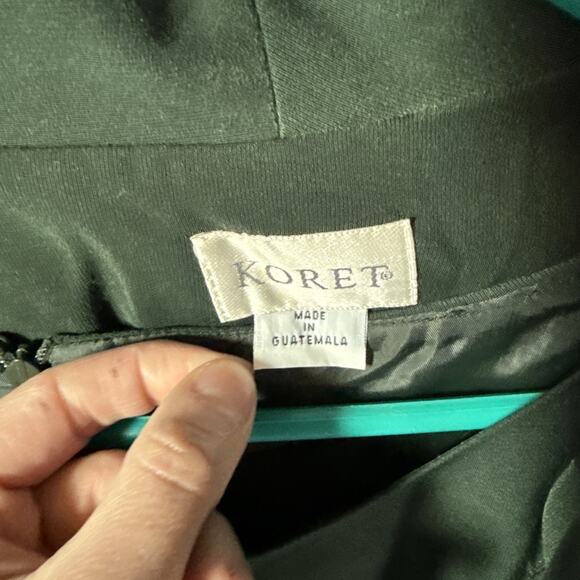 Koret Women Sz 22W Green Floral Button Jacket Cotton Shoulder Pads V3 - Picture 2 of 10